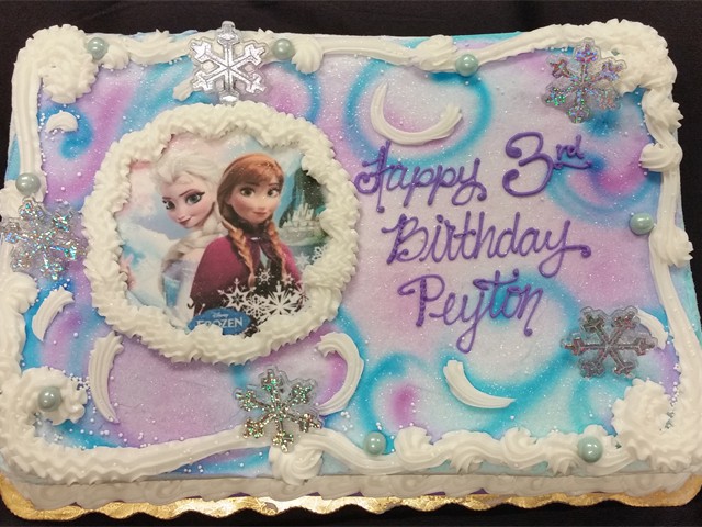 Frozen sheet cake