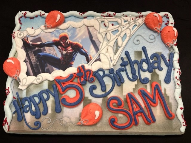 spiderman sheet cake