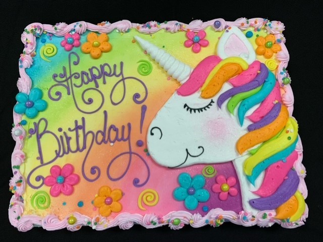 unicorn sheet cake